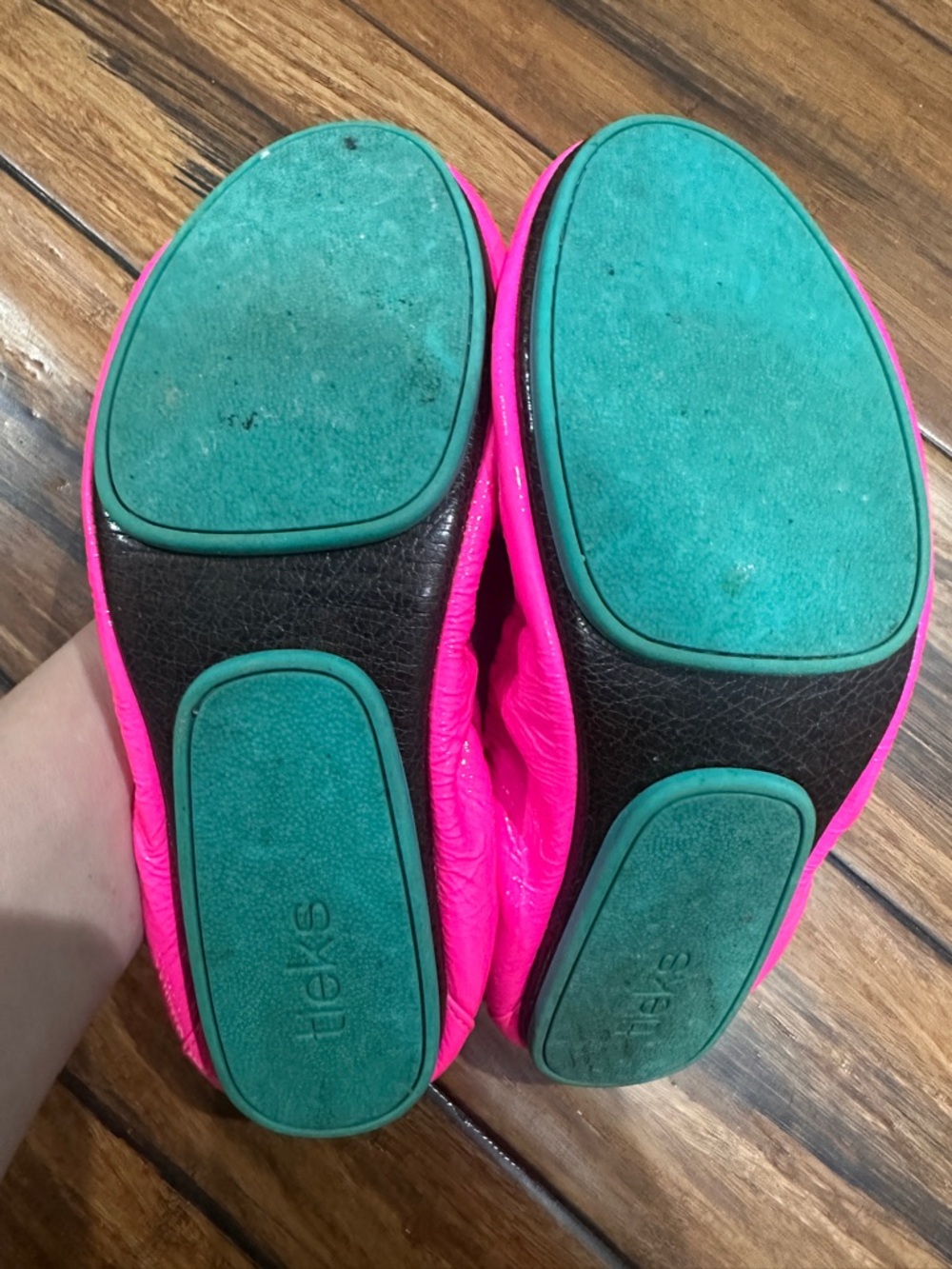 Tieks Hot Pink Leather Ballet Flats sz 9 - Picture 4 of 6
